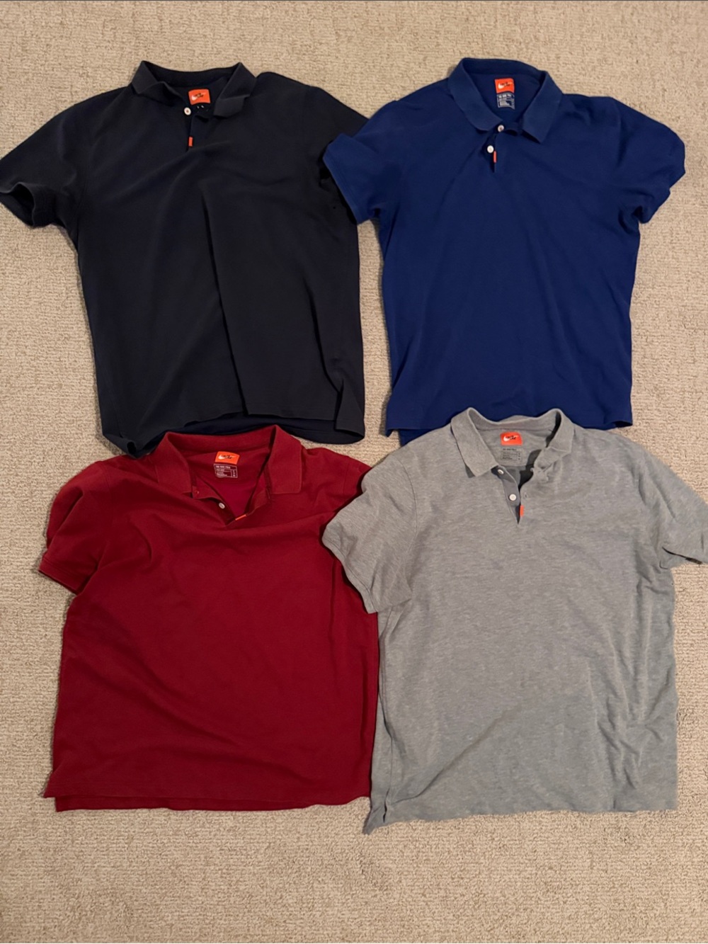 “THE” Nike Polo Shirt - Navy, Royal Blue, Burgundy, Gray - Cotton Dri Fit XL